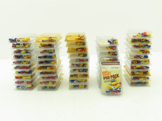 Calterm 20 Count Crimp Ring Terminal Assortment Eyelet Lot of 50