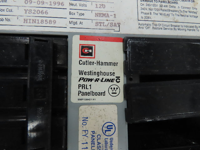 Cutler Hammer Eaton 5158C04G05 Breaker Box Load Panel PRL1 250 A 120/208V 3Ph