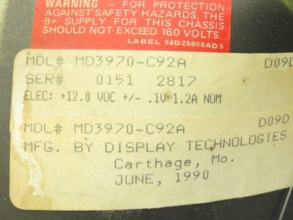 Cincinnati Milacron Acramatic 850 Machine Operator Station Control Panel Monitor