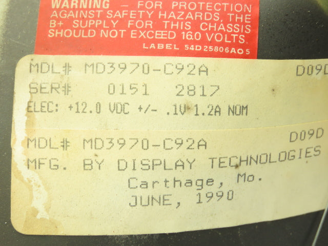 Cincinnati Milacron Acramatic 850 Machine Operator Station Control Panel Monitor