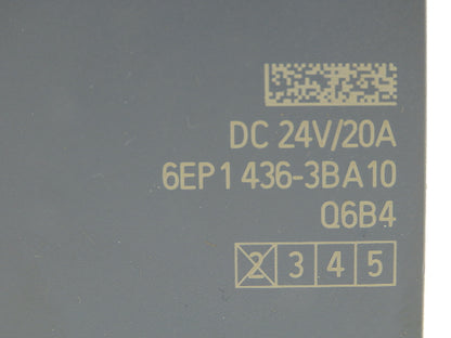 Siemens 6EP1 436-3BA10 DIN Rail Power Supply 24V/20A DC Output 400-500V 3PH