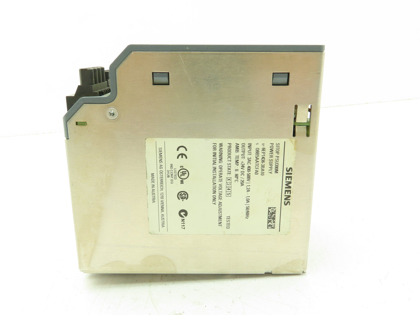 Siemens 6EP1 436-3BA10 DIN Rail Power Supply 24V/20A DC Output 400-500V 3PH