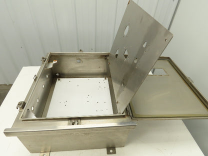 Hoffman Stainless Steel Electrical Enclosure 24x20x10" 3R 4X Front & Back Plate