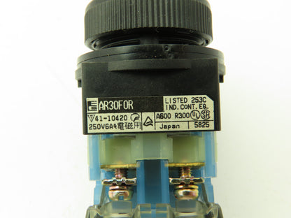 Fuji Electric AR30F0R Momentary Push Button Black Flush NO 600V 10A Lot of 8