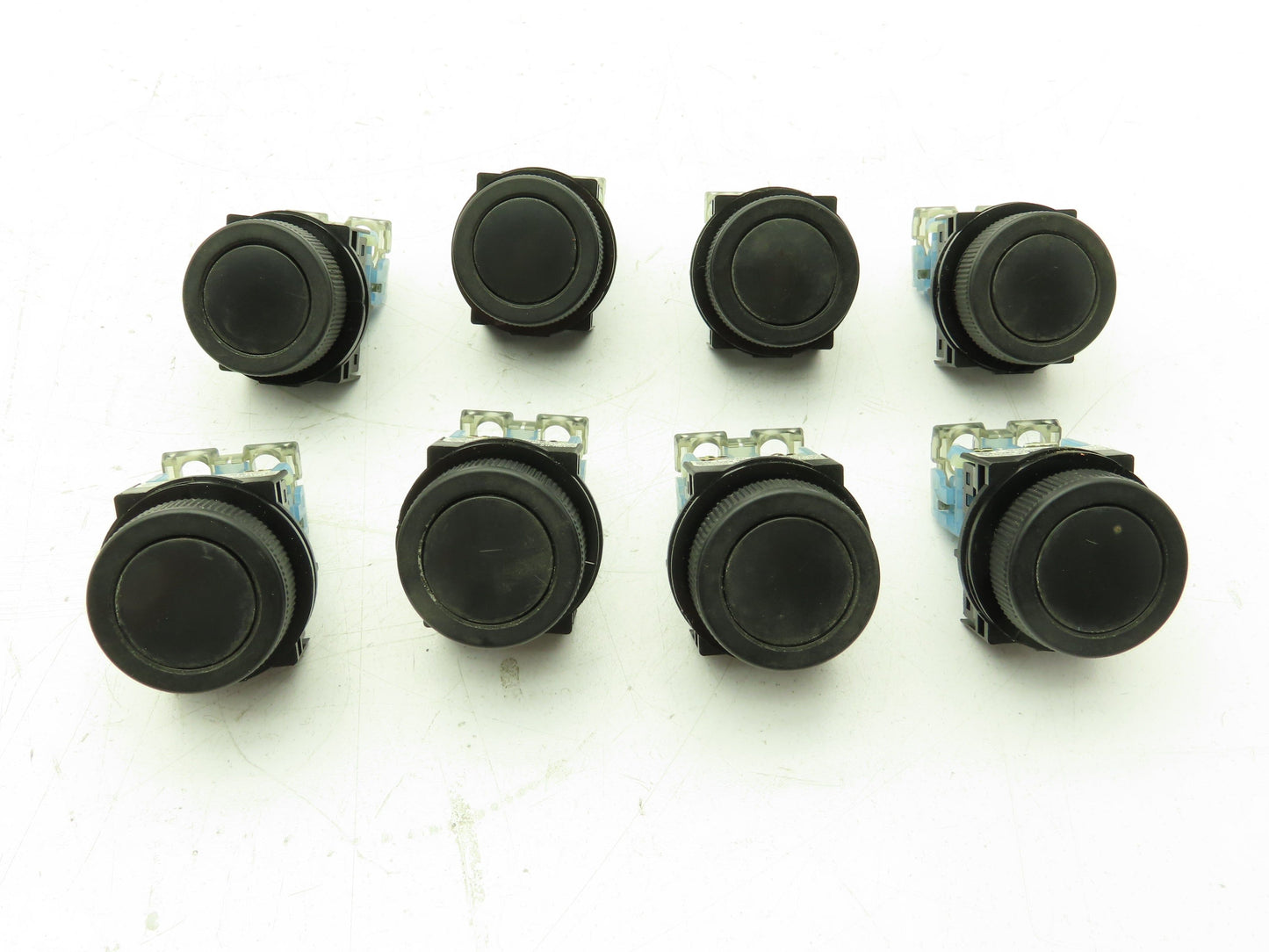 Fuji Electric AR30F0R Momentary Push Button Black Flush NO 600V 10A Lot of 8
