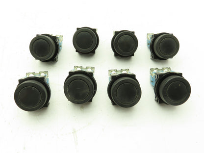 Fuji Electric AR30F0R Momentary Push Button Black Flush NO 600V 10A Lot of 8