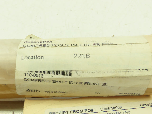110-0013 Steel Idler Shaft 1.5" x 23"
