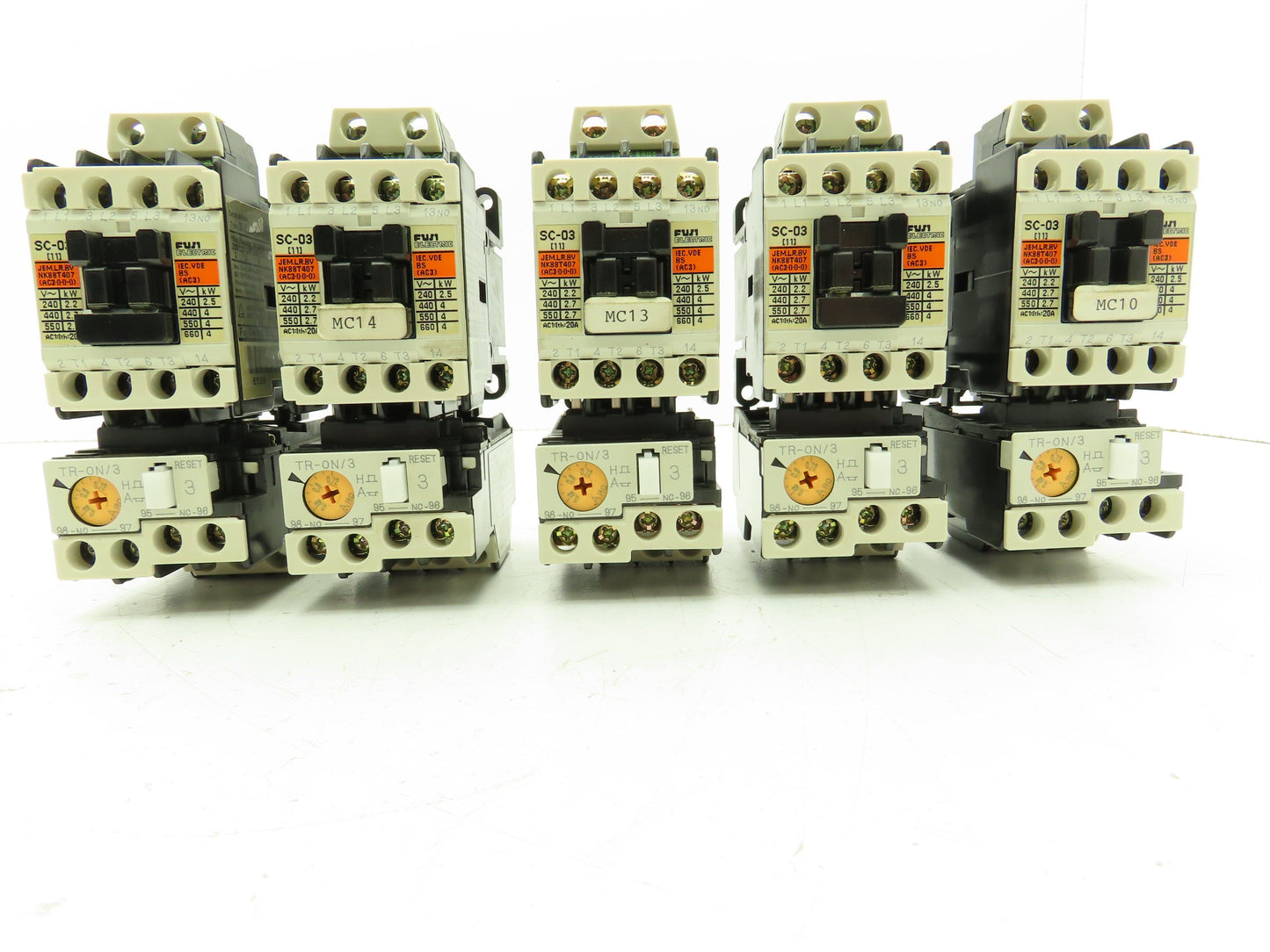 Fuji 4NR0AE Motor Starter Contactor Overload 600V 0.48-0.72A 3 Ph Lot of 5
