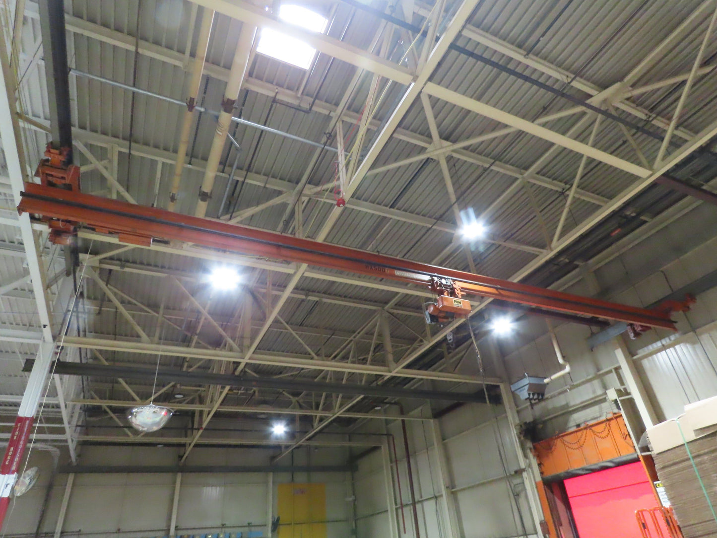 Cleveland Tramrail 1 Ton Underhung Bridge Crane 45' Span Hevi-Lift Cable Hoist