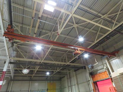 Cleveland Tramrail 1 Ton Underhung Bridge Crane 45' Span Hevi-Lift Cable Hoist