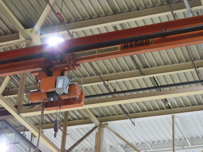 Cleveland Tramrail 1 Ton Underhung Bridge Crane 45' Span Hevi-Lift Cable Hoist