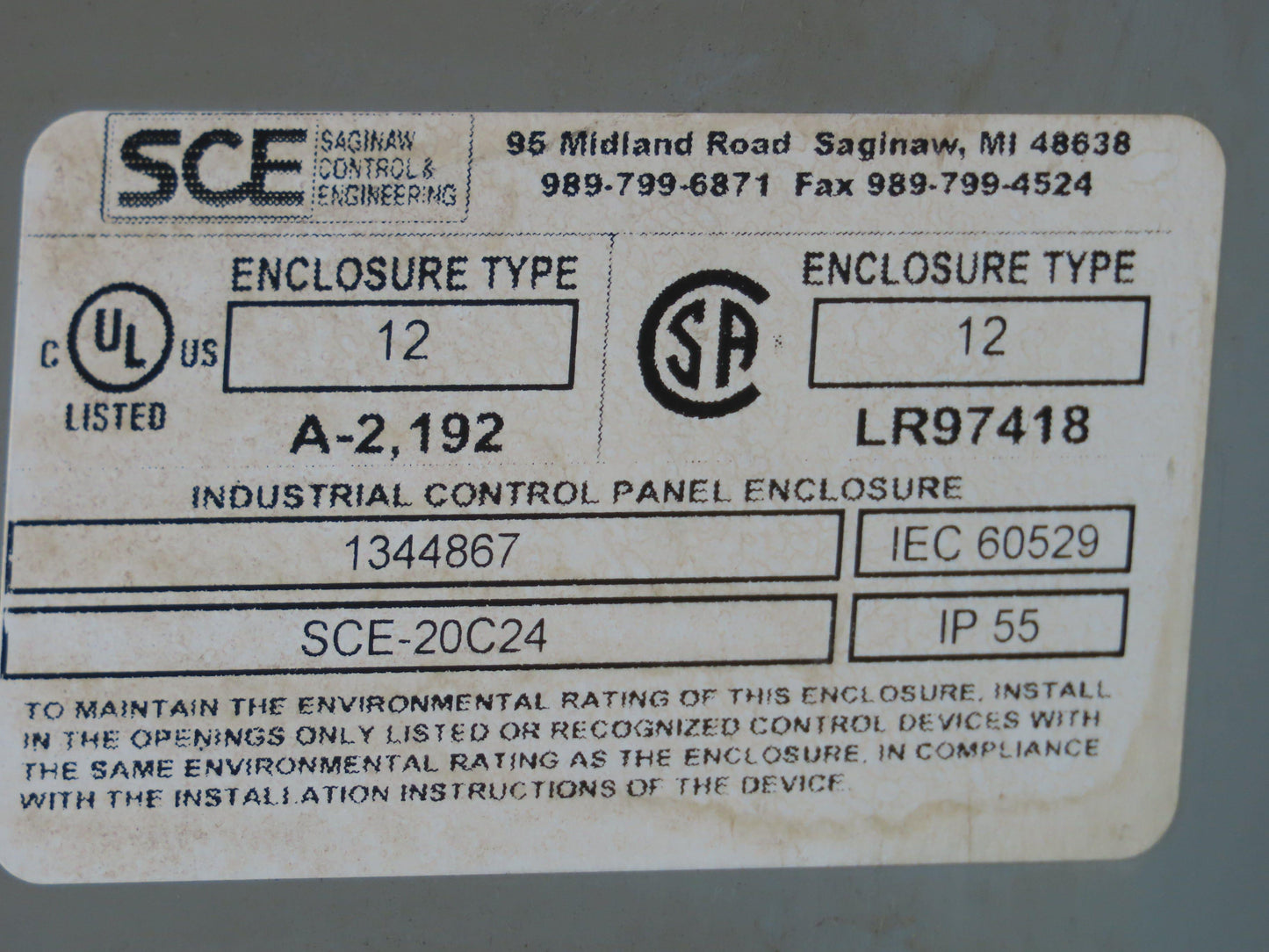 Operator Workstation Front Sloping Operator Interface Electrical Enclosure Panel