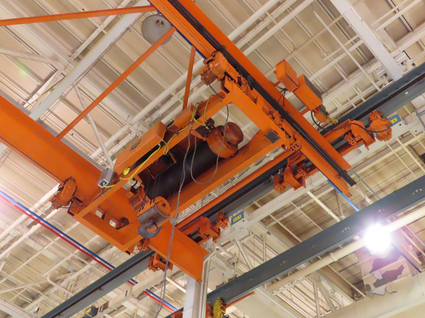 Cleveland Tramrail 15 Ton Double Girder Under Hung Bridge Crane 44' 10" Span