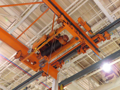 Cleveland Tramrail 15 Ton Double Girder Under Hung Bridge Crane 44' 10" Span