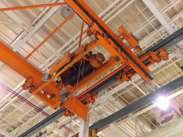 Cleveland Tramrail 15 Ton Double Girder Under Hung Bridge Crane 44' 10" Span