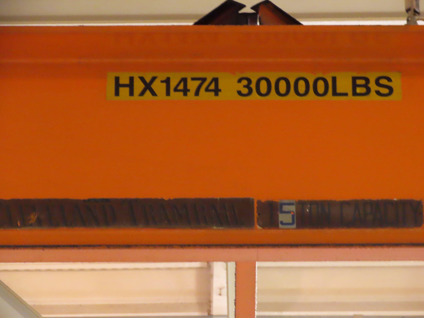 Cleveland Tramrail 15 Ton Double Girder Under Hung Bridge Crane 44' 10" Span