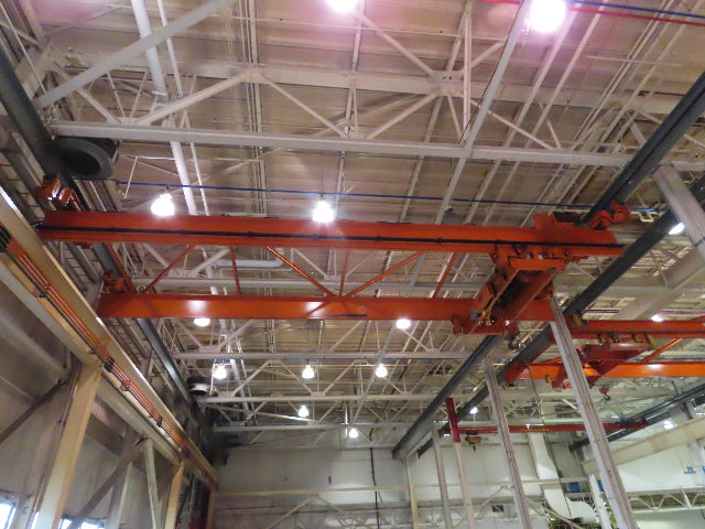 Cleveland Tramrail 15 Ton Double Girder Under Hung Bridge Crane 44' 10" Span