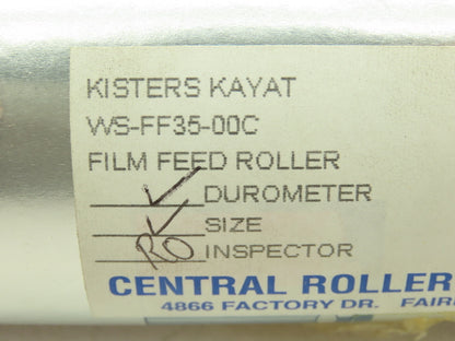 Central Roller Film Feed Tan Rubber Roller 3"x 30.5" Shaft Mount