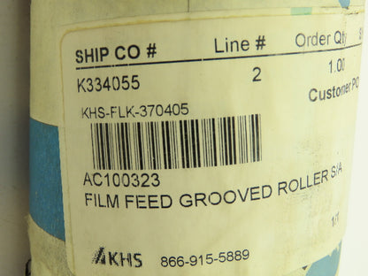 Finzer Film Feed Black Rubber Grooved Roller 3-1/8"x 30.5" Shaft Mount