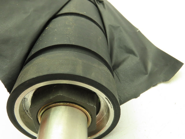 Finzer Film Feed Black Rubber Grooved Roller 3-1/8"x 30.5" Shaft Mount