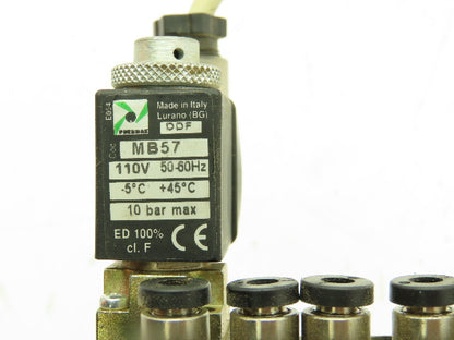 Pneumax 505.52.0.12 Pneumatic 8-Station MB57 Solenoid Valve Bank 120V