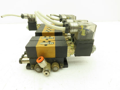 Pneumax 505.52.0.12 Pneumatic 8-Station MB57 Solenoid Valve Bank 120V
