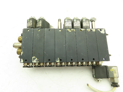 Pneumax 505.52.0.12 Pneumatic 8-Station MB57 Solenoid Valve Bank 120V