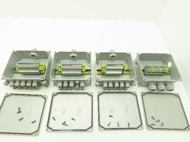 ILME 6x7x3" Wireway Enclosure Junction Box Terminal Block DIN Rail  Lot of 4