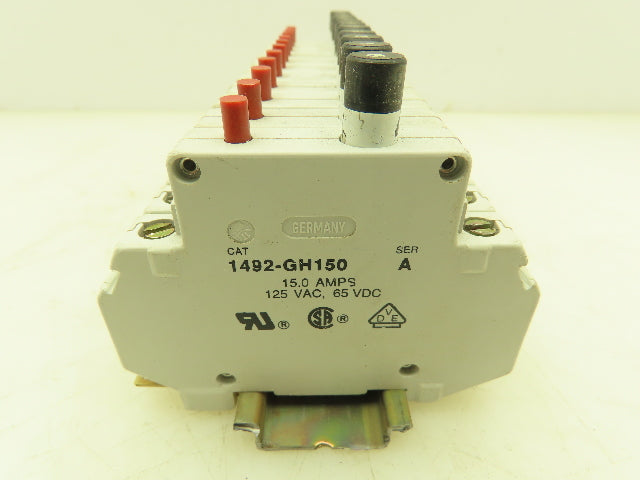 Allen Bradley 1492-GH150 Mini Circuit Breaker 15A 125V Ser A Style GH Lot of 11