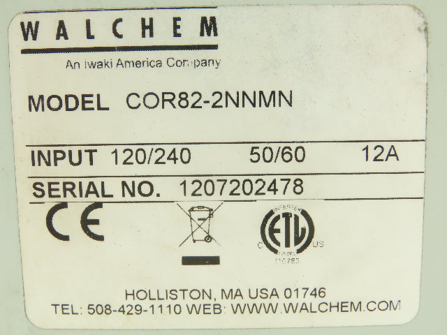 Walchem COR82-2NNMN Guardian Series Metal Finishing Controller 8 Relay Panel