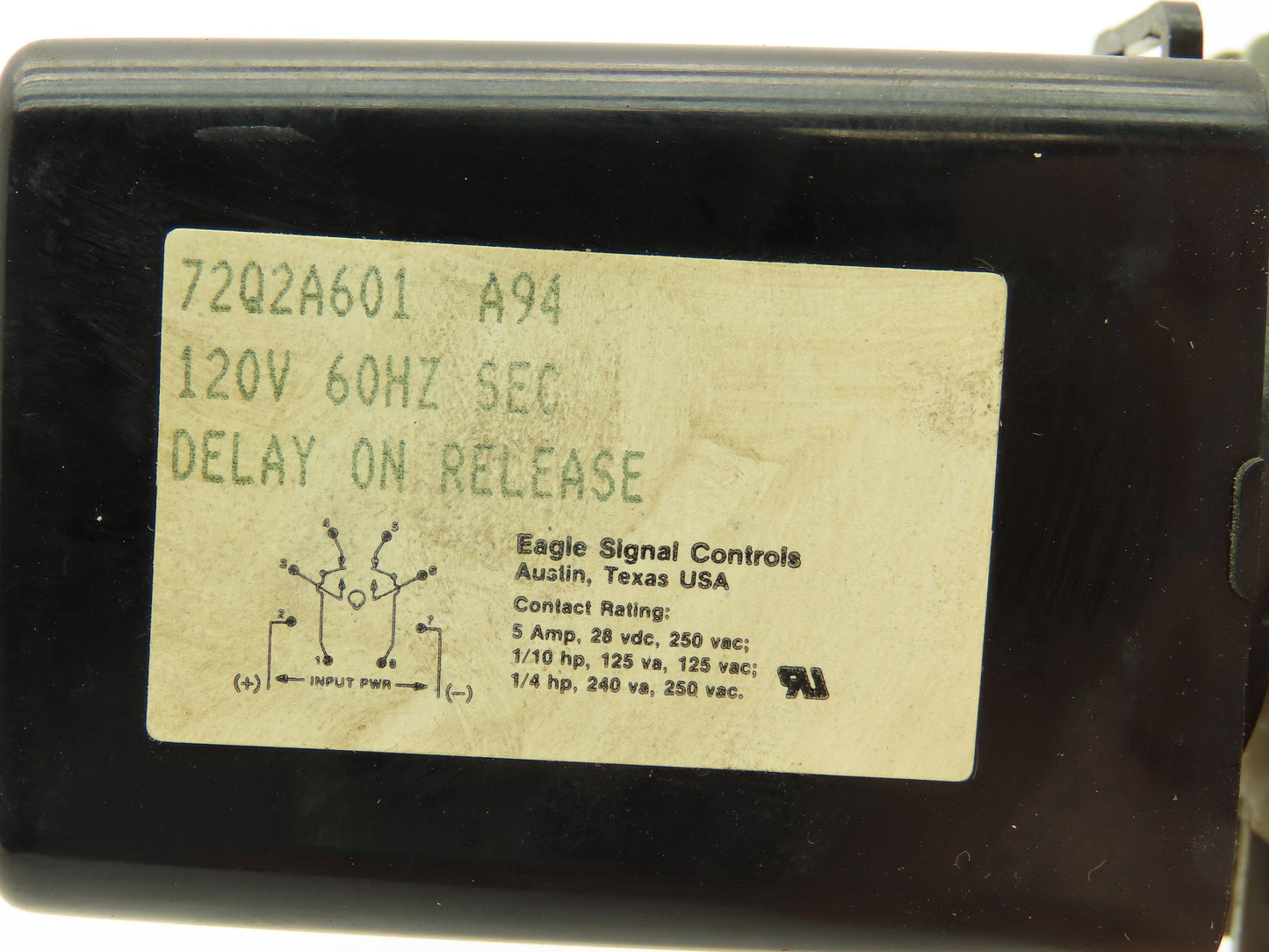 Eagle Signal Controls 72Q2A601 Time Delay Relay Timer 0.05-100 Sec Delay On