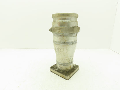 Flowline 4x3" SCH 40 Aluminum Butt Weld Reducer 4" Cam Lock x 3" Sq Flange