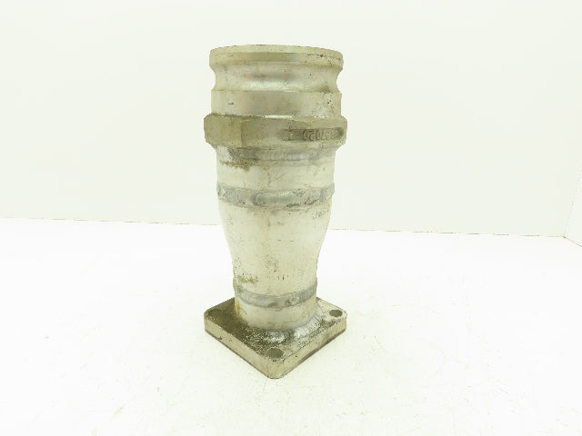 Flowline 4x3" SCH 40 Aluminum Butt Weld Reducer 4" Cam Lock x 3" Sq Flange