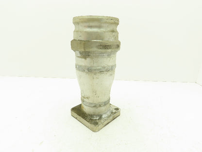 Flowline 4x3" SCH 40 Aluminum Butt Weld Reducer 4" Cam Lock x 3" Sq Flange