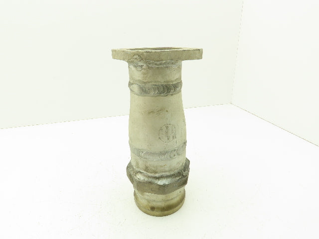 Flowline 3x2.5" SCH-40S Aluminum Butt Weld Reducer 3" Cam Lock x 2-1/2" Flange