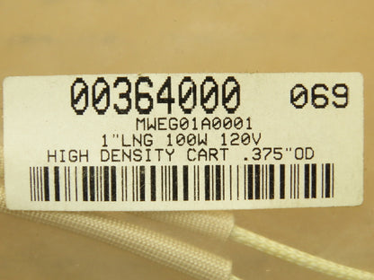 Ogden MWEG01A001 High Density Heating Element Cartridge 100W 120V 1" L .375 OD