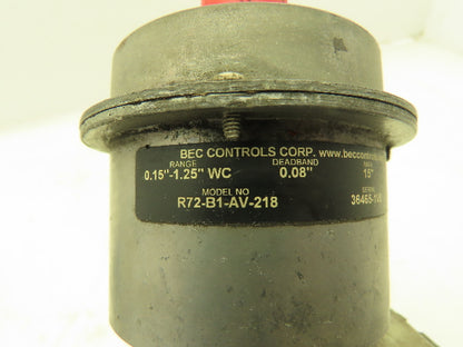 BEC Controls R72-B1-AV-218 Air Pressure Proving Switch Assembly .15-1.25" WC