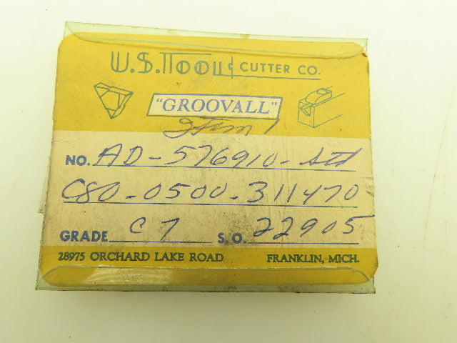 US Tool Groovall AD-576910 Carbide Insert Grade C7   Lot of 20pcs