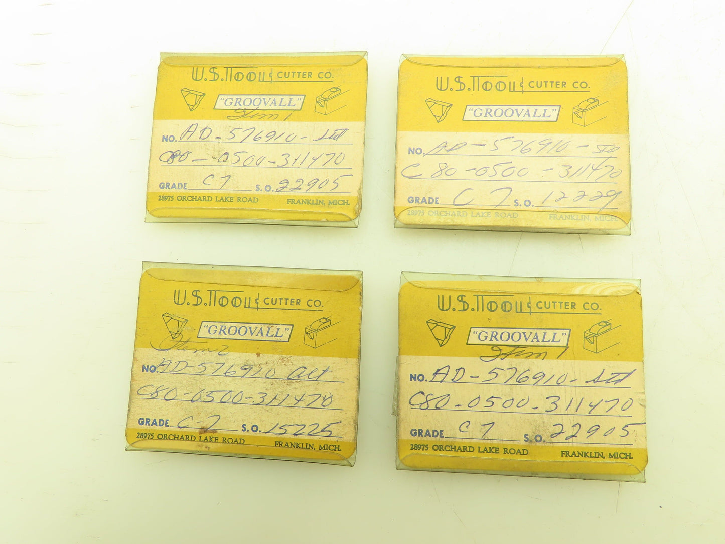 US Tool Groovall AD-576910 Carbide Insert Grade C7   Lot of 20pcs