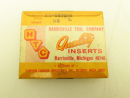 HTC Harrisville Tool Co AD-547018 Carbide Insert Grade K6   Lot of 20pcs