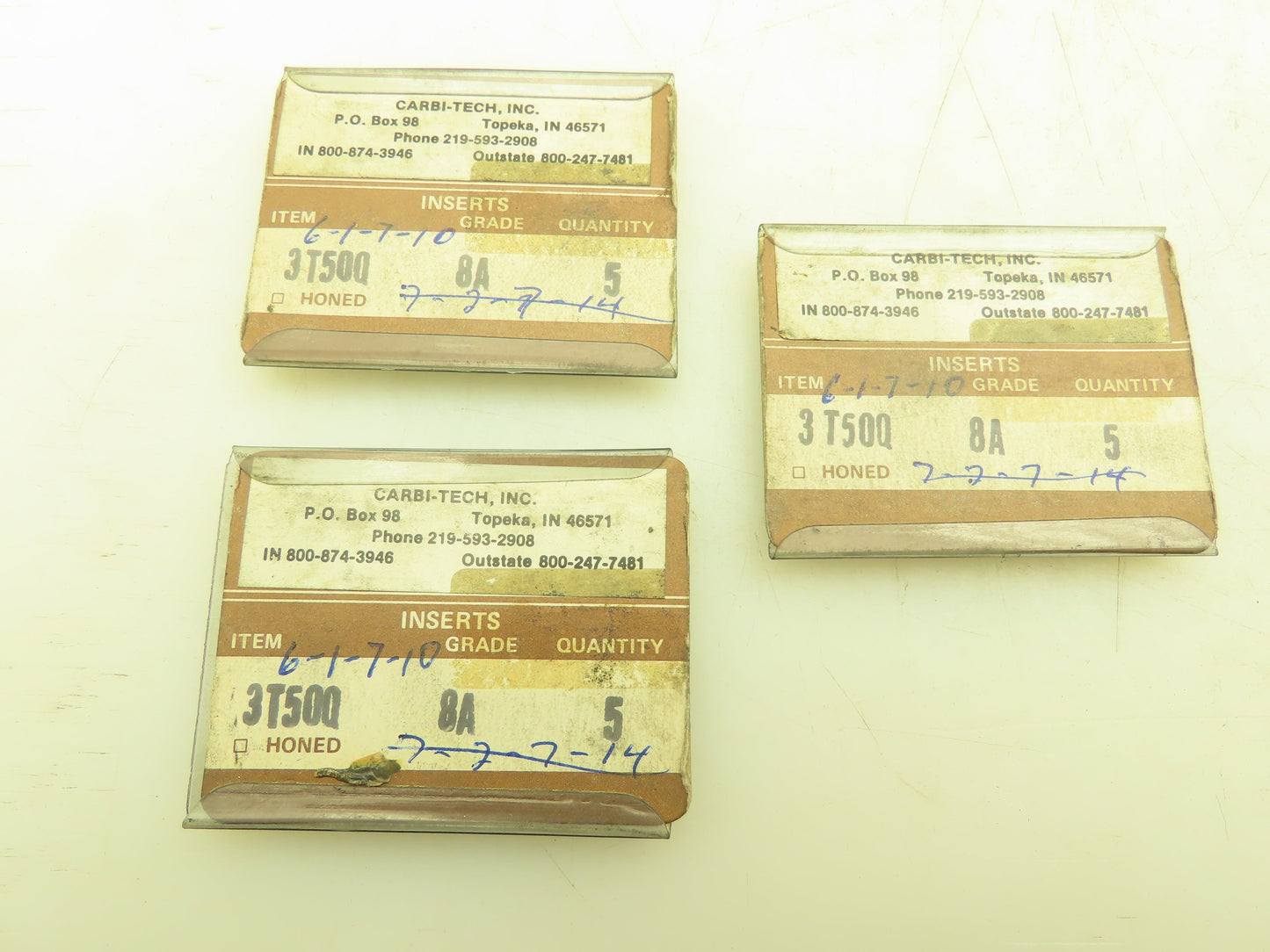 Carbi-Tech 3T50Q Carbide Threading Insert Grade 8A   Lot of 15pcs ATD803252-274
