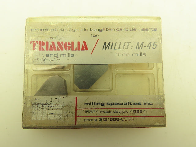 Trianglia MSS-CU  M-45 Face Mill Carbide Insert   Lot of 38pcs