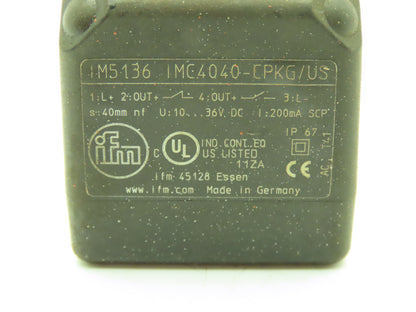 IFM Efector IM5136 Inductive Sensor Proximity Switch 40mm PNP 10-36VDC