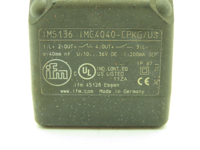 IFM Efector IM5136 Inductive Sensor Proximity Switch 40mm PNP 10-36VDC