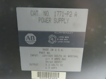 Allen Bradley 1771-A4B  16-Slot PLC Chassis Rack Backplane Power Supply 1771-P2