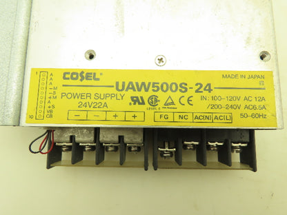 Cosel UAW500S-24 Power Supply 24VDC 22A Output 120/240VAC Input