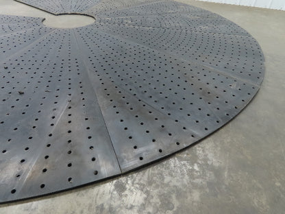 Work Area Rubber Mat 9/16" Conveyor Belt Perforated 12' Round Jib Crane
