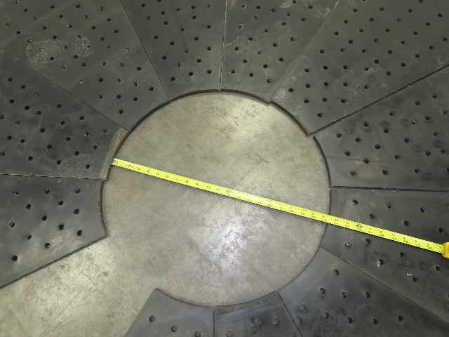 Work Area Rubber Mat 9/16" Conveyor Belt Perforated 12' Round Jib Crane