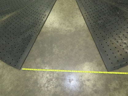 Work Area Rubber Mat 9/16" Conveyor Belt Perforated 12' Round Jib Crane