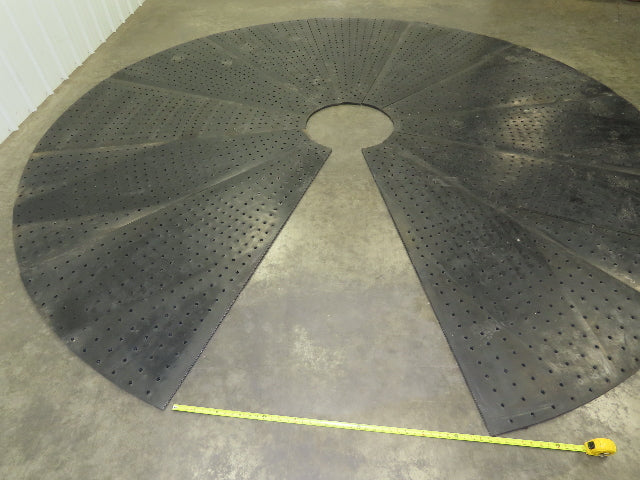 Work Area Rubber Mat 9/16" Conveyor Belt Perforated 12' Round Jib Crane